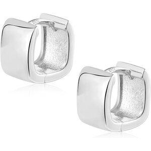 925 Sterling Silver Chunky Hoop Earrings Hypoallergenic Silver Chunky Huggie